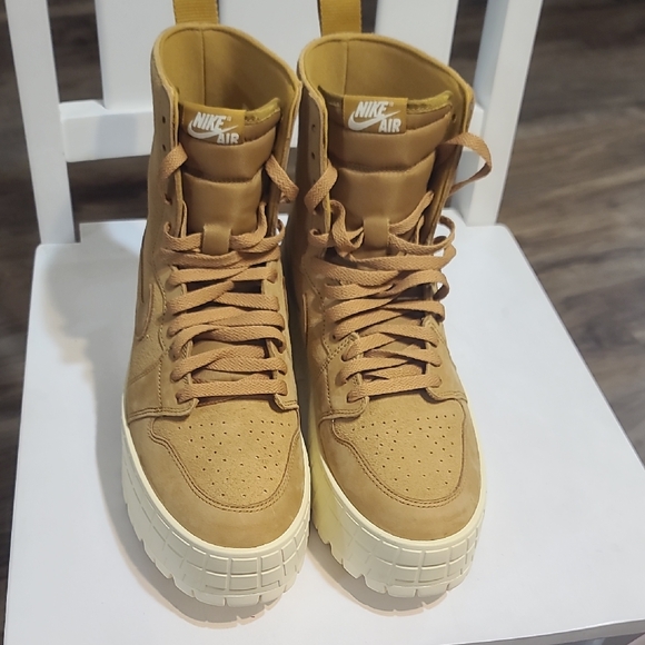 Nike Shoes - Nike AIR JORDAN 1 BROOKLYN Women's Tan High-Top Sneakers SIZE 11.5 WOMENS